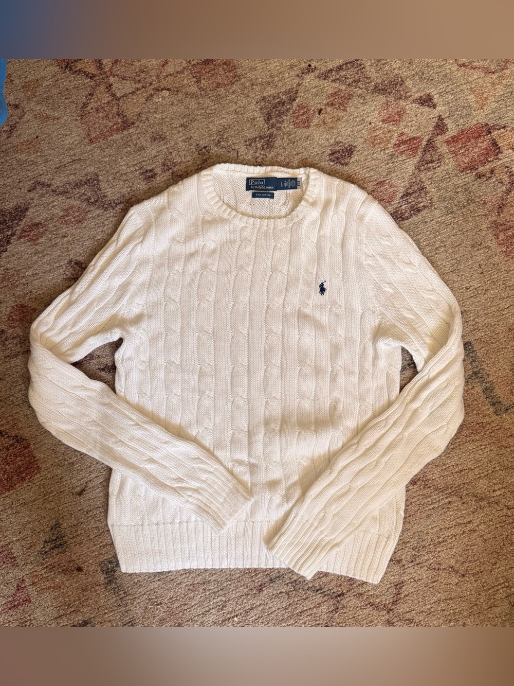 Polo by Ralph Lauren Women’s White Cable-Knit Sweater